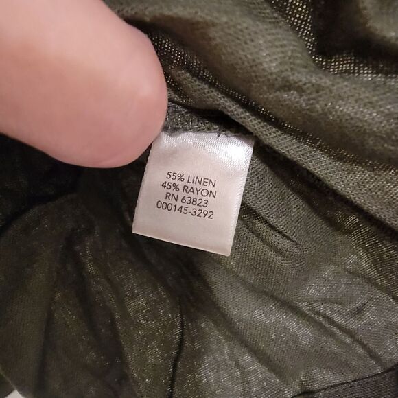 Christopher & Banks linen blend lightweight army green jacket size Large - Picture 4 of 4